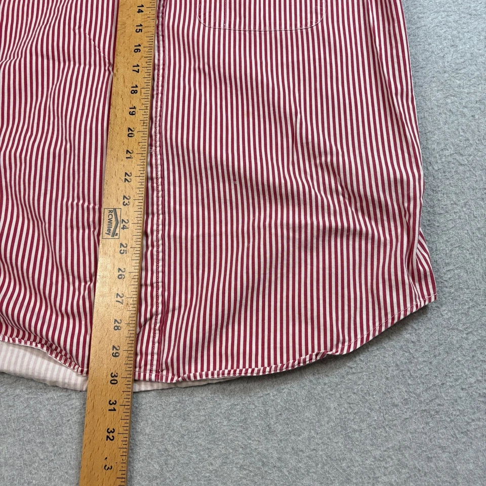 Cutter & Buck Shirt Mens Large Red White Striped Button Up Pocket 100% Cotton - Image 4 of 4