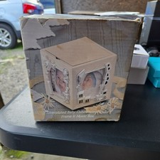 "Baby" Silver Plated Art Cube Photo Frame Music Box NEW B8