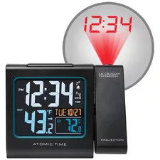 Clock 5 in. Color Projection Atomic Digital Alarm Outdoor Sensor Temperature