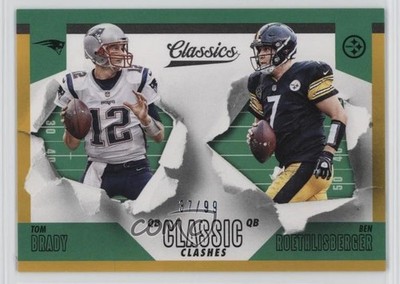 2018 Panini Classics Classic Clashes Gold 37/99 Tom Brady Ben Roethlisberger k4s