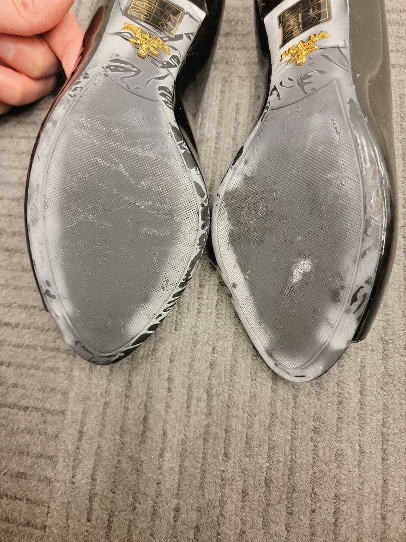 PRADA Women's Pumps Open-Toe Size:35.5/JP:22.5 Patent Leather Black 135158K Auth thumbnail 8