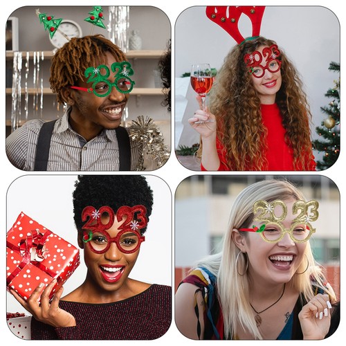 8Pcs New Year Party Glasses Frames Photo Props New Year Party Decorations - Picture 9 of 12