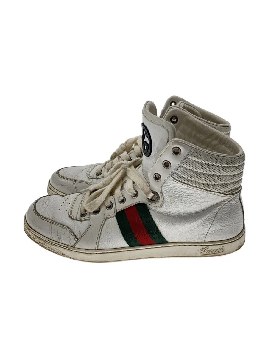 Baskets montantes Gucci US6 cuir blanc occasion homme
