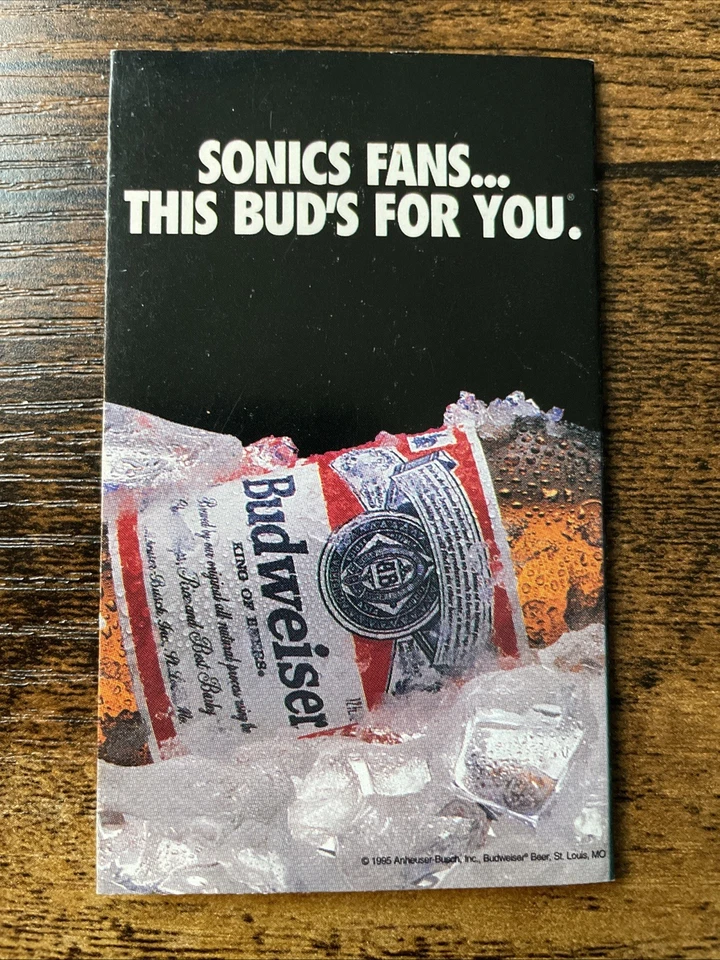 Calendario de temporada 1996-97 de Seattle SuperSonics Shawn Kemp NBA HOF Foto 2 de 4