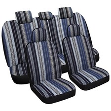 Baja Saddle Blanket Seat Covers, Front Seat Covers for Full Set Blue Baja 02A
