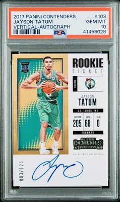 2017 Contenders Jason Tatum Rookie Auto /125 PSA 10 Gem Mint POP 5 (New Slab)