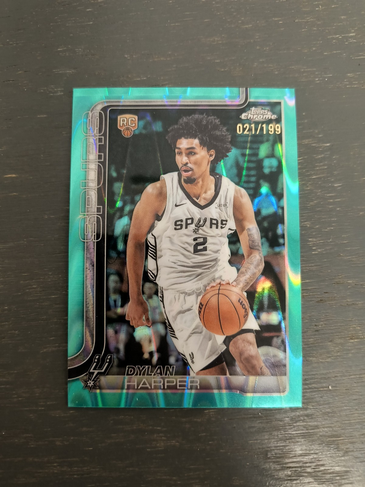 2025-26 Topps Chrome - Dylan Harper #252 Aqua Raywave Refractor /199 (RC)