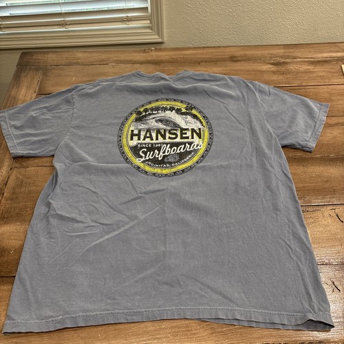 Hansen Surfboards Mens XL Blue Short Sleeve T Shirt Comfort Colors - Picture 6 of 9