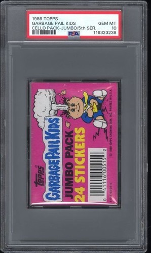 Garbage Pail Kids 1986 Topps 5th Series Jumbo Cello Pack PSA 10 GEM MINT