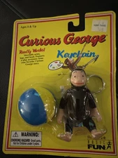 Vintage Curious George Keychain Basic Fun NEW in Package 1998 Comes With Ball 