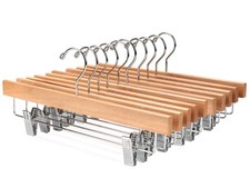 Solid Lotus Wood Deluxe Wooden Pants Hangers Bottom Hanger Jeans Hanger Skirt...