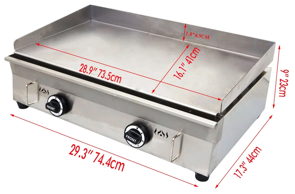 Parrilla de gas GLP comercial de acero inoxidable para el hogar plancha de cocina plana campamento barbacoa Foto 2 de 4