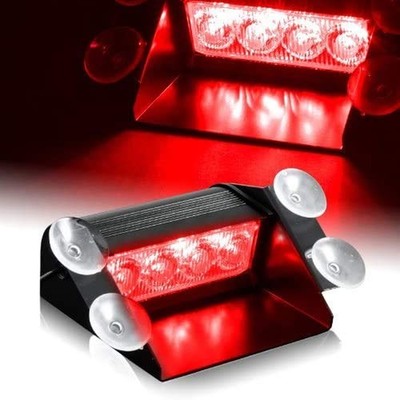 EPARTS 1 Piece Red LED Bright Light Emergency Warning Dashboard Flash Strobe ...