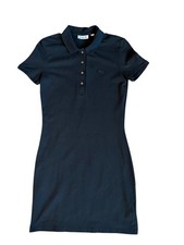 Lacoste Women's  Polo Mini Dress Black Slim Fit Size 36 Tennis Golf Prep