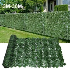 30M Roll Artificial Hedge Garden Fake Ivy Leaf Privacy Fence Screening Panel NEW