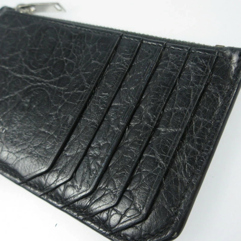 Portafoglio porta carte Yves Saint Laurent pelle nera 13x7 cm