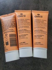 AVRIL Lot de 3 masques visage énergisant & coup d'éclat BIO 3 x 50 ml PM2606