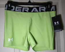 NWT Under Armour Compression Women's Medium 3" Shorts Morph Green HeatGear