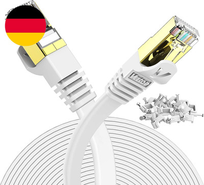 Veetop 25M Lan Kabel Cat 7 Netzwerkkabel Flach Für 10 Gigabit Ethernet Mit Vergo