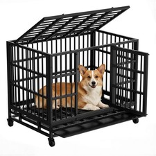 38 inch Heavy Duty Crates for Large Dog, Indestructible and Escape-Proof Cage...