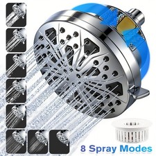 Filtered Shower Head High Pressure Shower Filter Hard Water Filter 8 Spray Modes