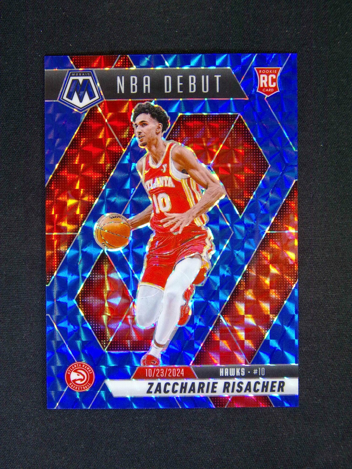 2024-25 Panini Mosaic Zaccharie Risacher #269 RC Rookie NBA Debut Blue /199