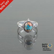 Valentines Sale Spiny Oyster Gemstone 925 Silver Artisan Bezel Band Ring Jewelry