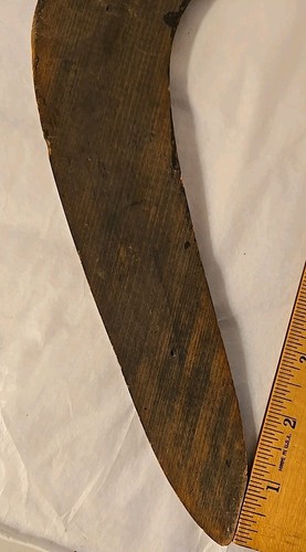 Vintage Souvenir Aborigines Holz Bumerang handgefertigt bemalt australisches Werkzeug - Bild 6 von 9