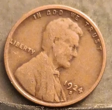 1924 S Lincoln Wheat Penny San Francisco Mint Uncertified Circulated