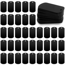 50 Pack Metal Stamping Blanks Black Metal Tags for Stamping, Engraving Blank ...
