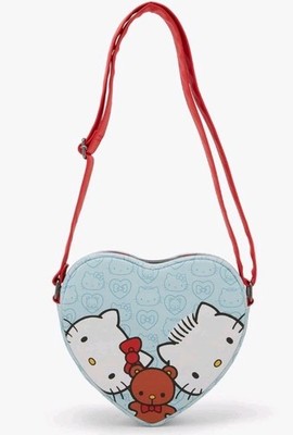 NWT Loungefly Hello Kitty & Dear Daniel Teddy Hearts AOP Crossbody Bag Purse