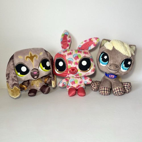 Littlest Pet Shop Plush Lot Of 3- Sassiest Puppy, Happiest Bunny & VIP Horse