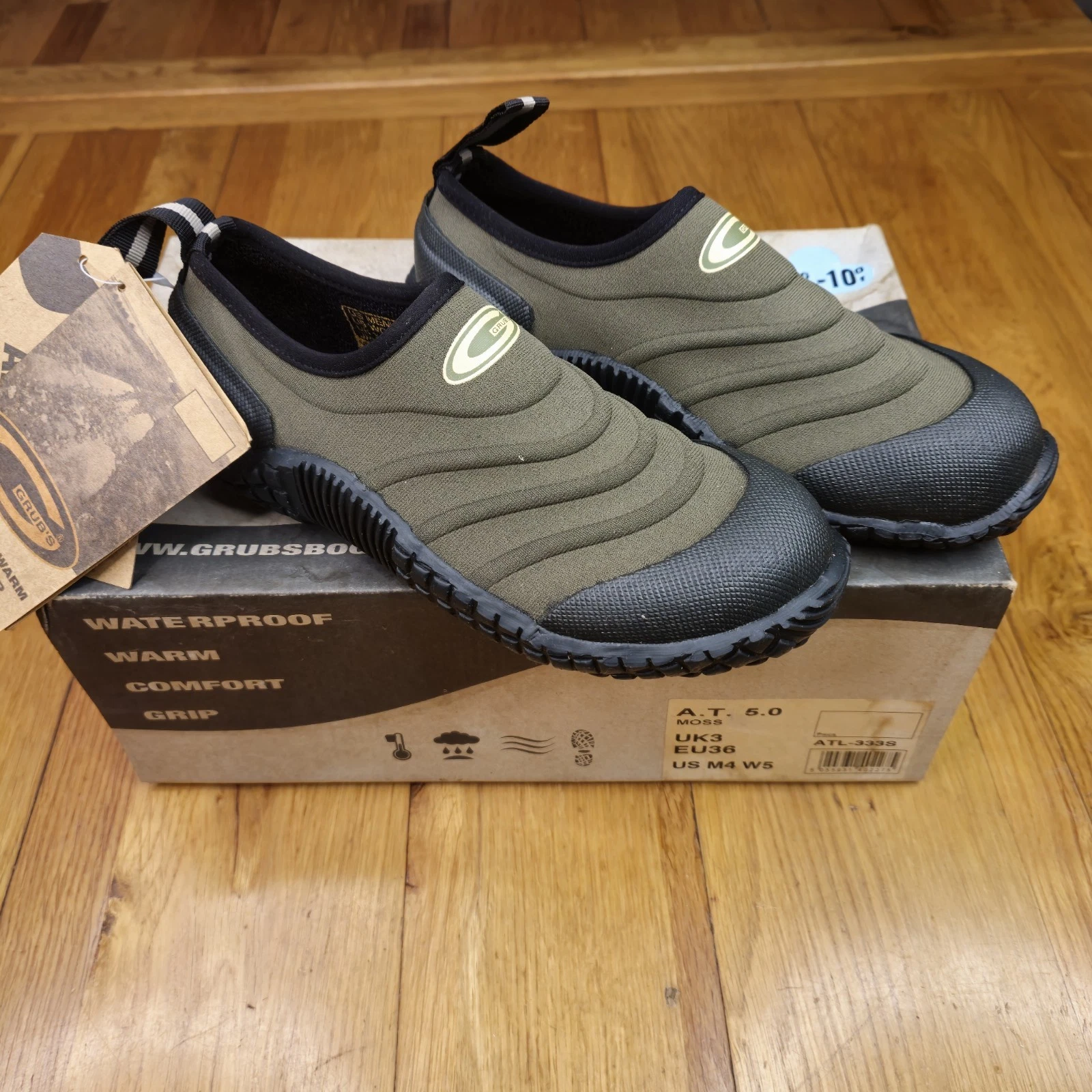 Grubs Waterproof Warm Comfort AT Shoe UK Size 3 In Moss Green