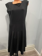 LANDS END Large (14/16) Women's black SLEEVELESS Midi Dress