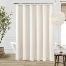 Cream Linen Shower Curtain Natural Boho Farmhouse Shower Curtains for Bathroom N