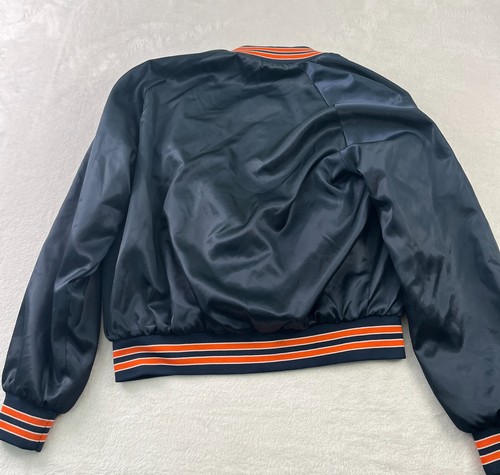 Giacca uomo Chicago Bears linea gesso XL blu scuro raso bomber NFL vintage - Foto 9 di 9