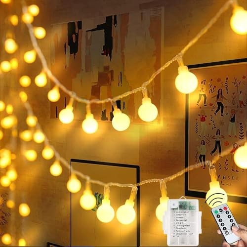 Luci a Stringa Globo, 20 Piedi 40 LED Fata Luci a Batteria Globo Stringa - Foto 2 di 7