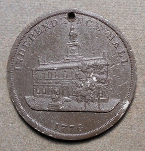 So-Called Dollar HK-29, Independence Hall $, U.S. Centennial Expo, 1876. White m