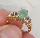 10kt Yellow Gold, Jade & Accents Ring (3.3g). Signed Pd, Size 7.25 (OGJ2281) — photo 9