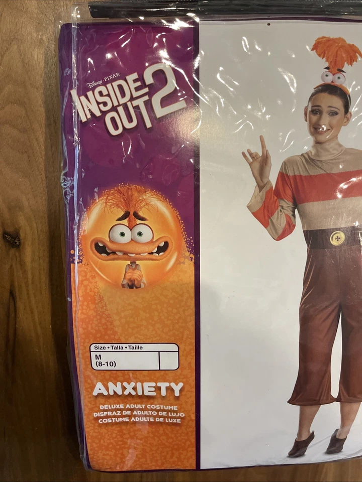 Disney/Pixar Inside Out 2 Orange ANXIETY Halloween Costume Size 8-10 Womens NEW✨ - Image 3 of 4
