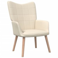 Relaxsessel Loungesessel Sessel Polsterstuhl Creme Stoff