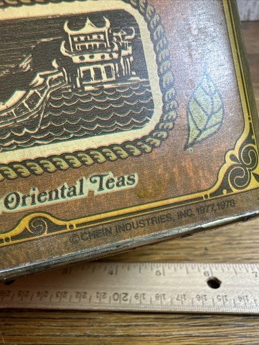 Vintage 70's TEA Canisters- 5 Metal Tins - Tea Storage Box Amber Blend Chein Set - Picture 14 of 20