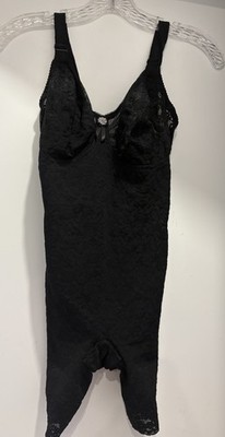 VINTAGE OLDSTOCK LADY MARLENE SZ 34D CORSET W BOY-SHORT LEGS & HIDDEN GARTERS