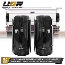 Depo Smoke Tail Light Pair For 1992-1996 Ford F-150 F150 F-250 F250 Bronco