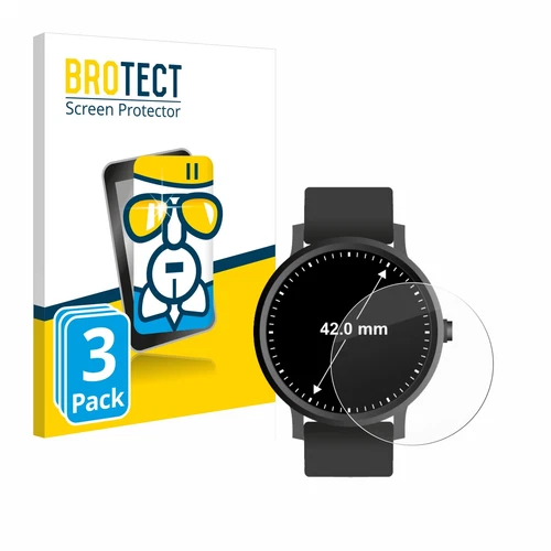 3x Glass Screen Protector for Circular Displays (ø: 42 mm) Protective Glass 