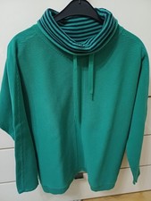CECIL grasgrüner Strick Pullover Gr.42/44 oversized Kragen Kordeldurchzug TOP