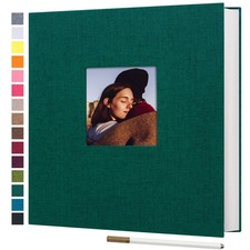 Large Photo Album Adhesive 4x6 5x7 8x10 Pictures Linen Cover 40 Blank Pages M...