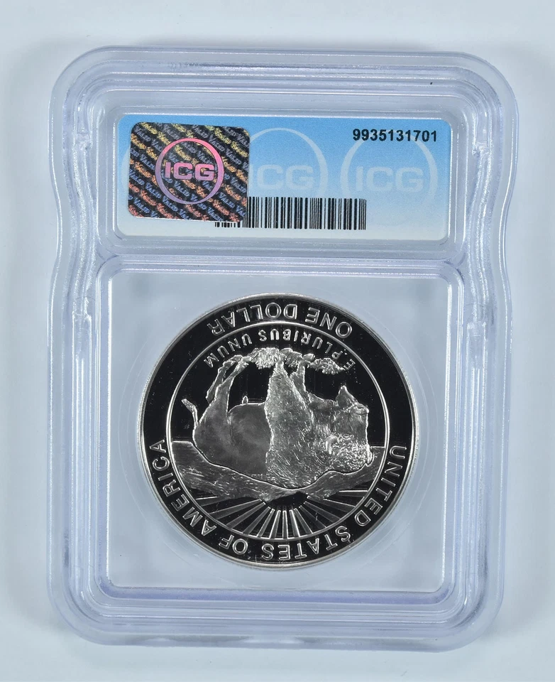 1999-P Yellowstone Commemorative Silver Dollar PR70 DCAM ICG *6506 - Image 2 of 4