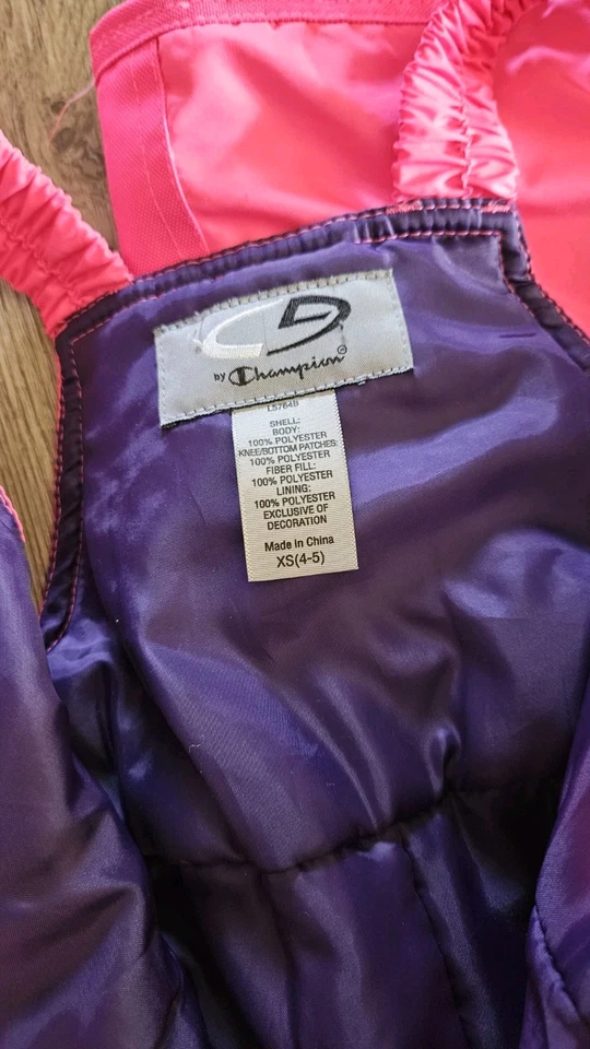 Mono CHAMPION Talla 4 5 XS Esquí Nieve Babero Rosa Púrpura Foto 4 de 4