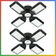 2 Pack LED Garage Lights 150W Deformable 15000LM 4 Panel E26 E27 Shop